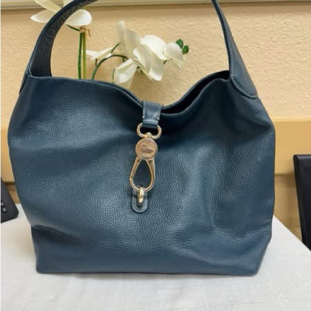 Dooney & Bourke Teal Leather Hobo Bag - Picture 1 of 3